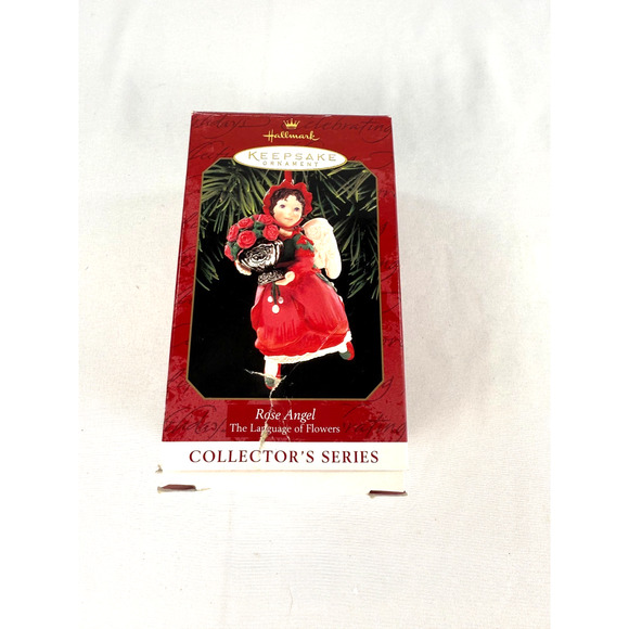 1999 Hallmark Keepsake Language of Flowers: 04 - Rose Angel Christmas Ornament - Picture 1 of 3